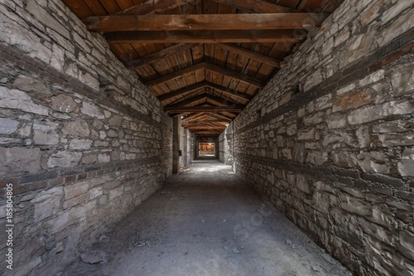 Obraz Creepy attic interior at abandoned building