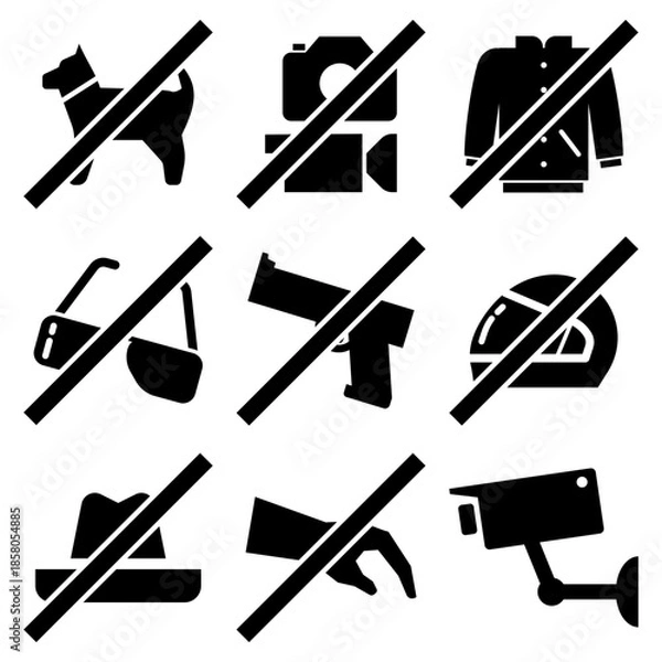 Obraz Icon set for visitor rules in public place