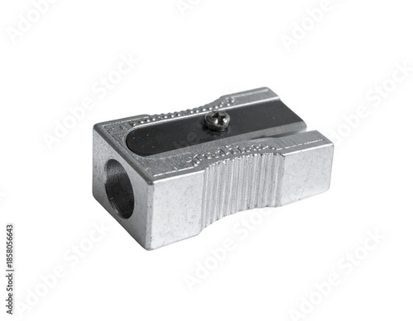 Obraz Metal Pencil Sharpener Isolated on White Background.