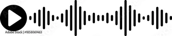 Fototapeta Play button with sound waves