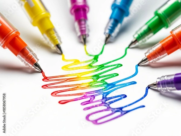 Obraz colored pencils on white background