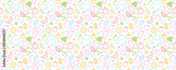 Obraz fresh fruits seamless pattern 004 - 1