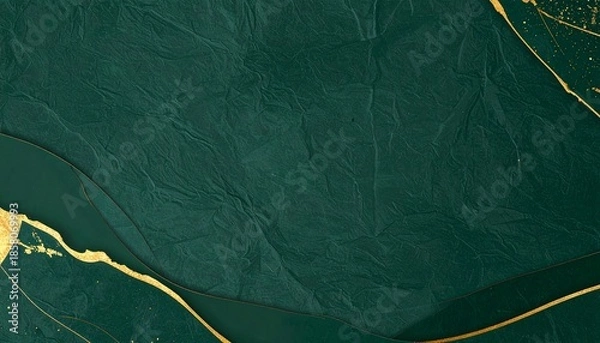 Obraz 緑と金の優雅な抽象画、背景、壁紙素材