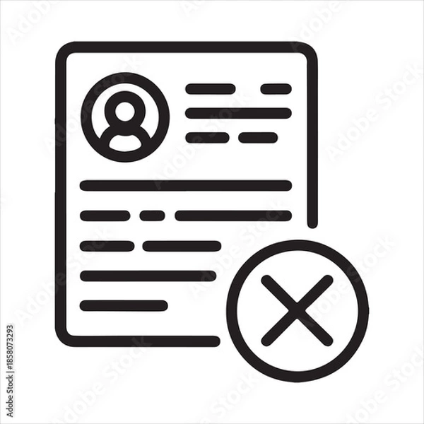 Obraz Profile rejected or deleted icon with x mark