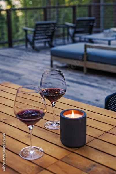 Obraz Romantic Outdoor Wine Setting