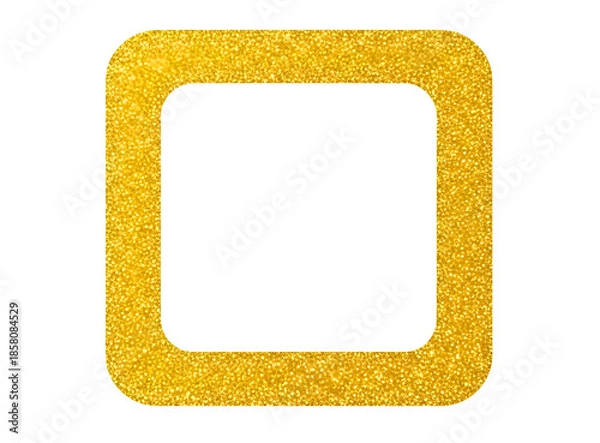 Obraz Golden glitter frame border isolated on transparent background