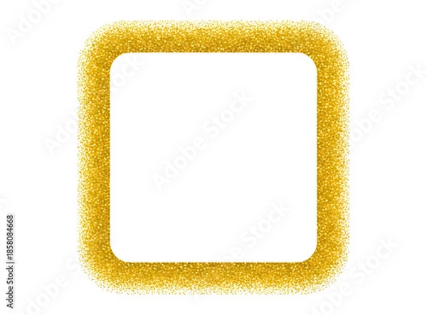 Obraz Gold glitter square frame border isolated on transparent background