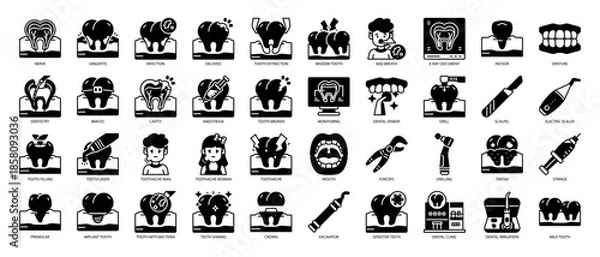 Obraz Dentistry Solid Icon Pack
