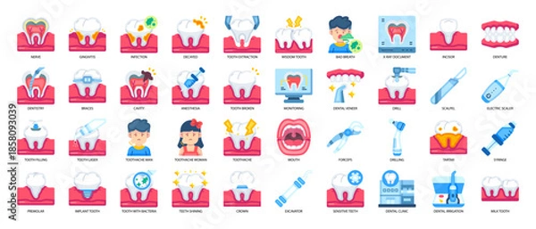 Obraz Dentistry Flat Icon Pack