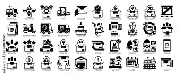 Obraz Logistics and Shipping Solid Icon Pack