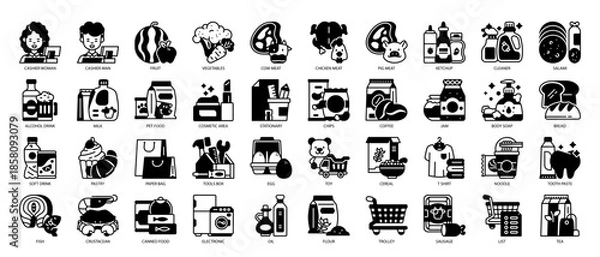 Obraz Supermarket Solid Icon Pack