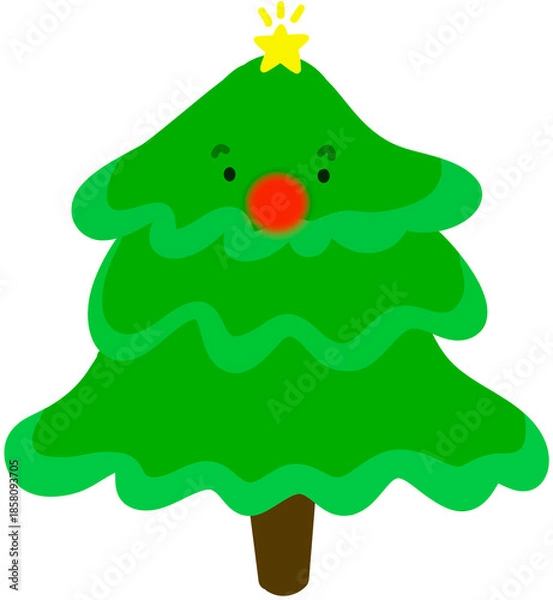 Obraz christmas tree on white background