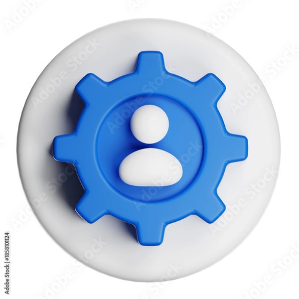 Obraz User profile settings gear 3d icon