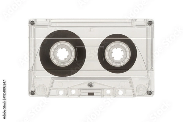 Obraz Clear compact cassette tape on transparent background