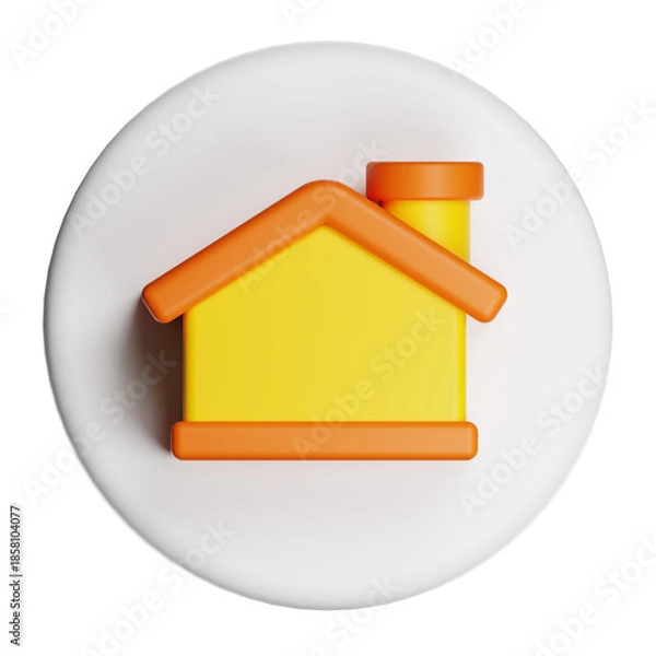 Obraz 3d house home icon button transparent background