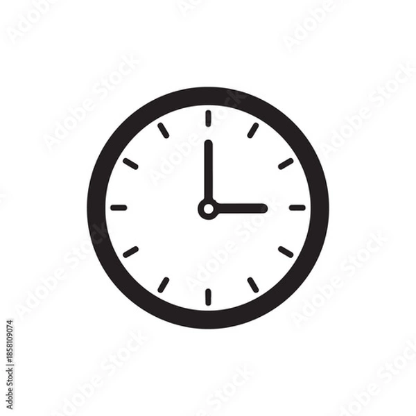 Fototapeta 24 hours clock icon flat vector illustration design isolated on white background
