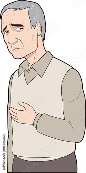 Obraz 恐怖に慄くシニア男性