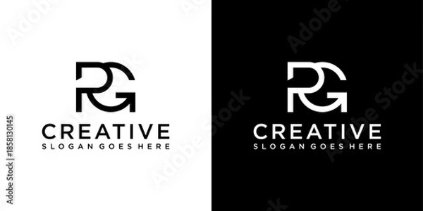 Fototapeta PG or GP initial letter logo design vector