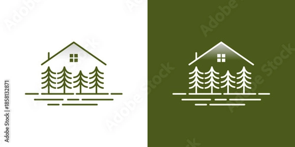 Obraz Pine Tree Nature Home Logo.eps