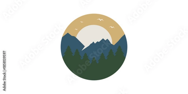 Obraz Sunset Hill Landscape circle ...