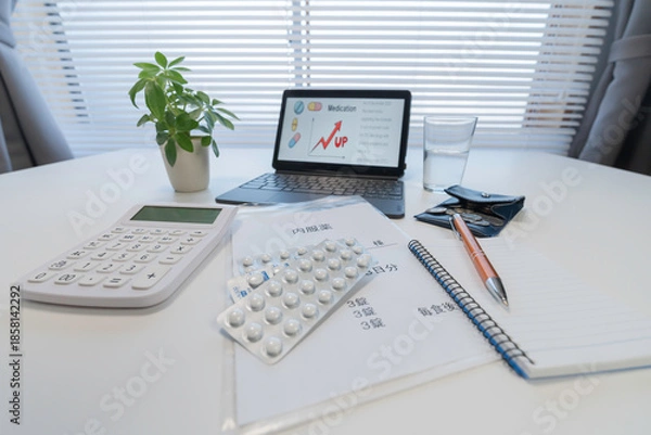 Obraz 物価高による薬の値上がりと家計への負担イメージ