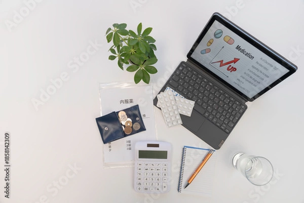 Obraz 物価高による薬の値上がりと家計への負担イメージ