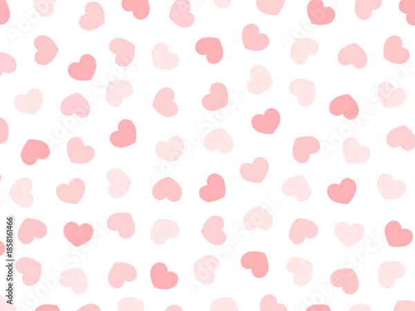 Obraz シンプルなハートの手描き背景イラスト 赤