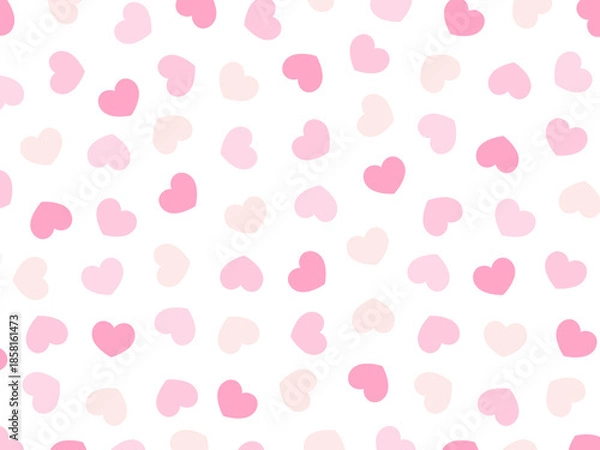 Obraz シンプルなハートの手描き背景イラスト ピンク