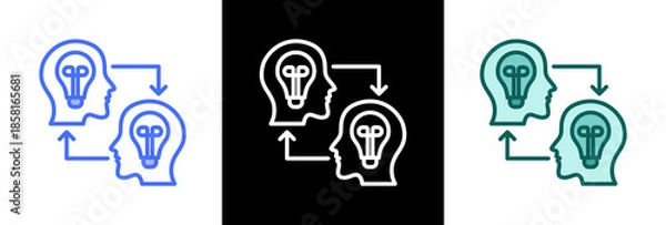 Obraz Knowledge Sharing triple icon