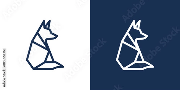 Obraz Minimal Line Wolf Logo.eps