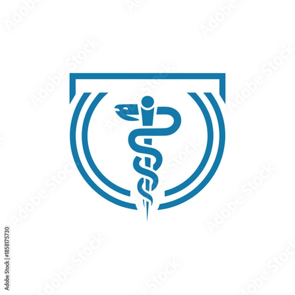 Obraz Medical caduceus shield logo