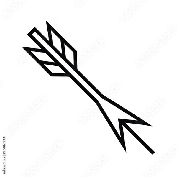 Obraz outline flying arrow bold icon