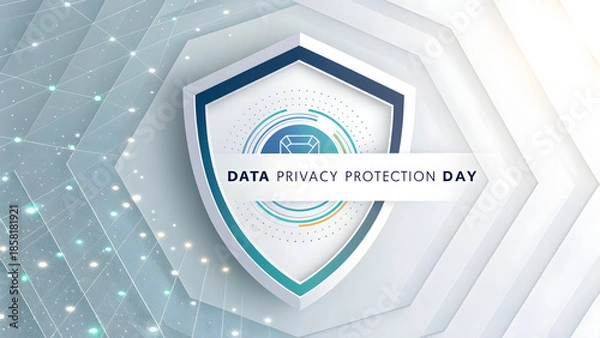 Obraz Data Privacy Protection Day secure shield logo