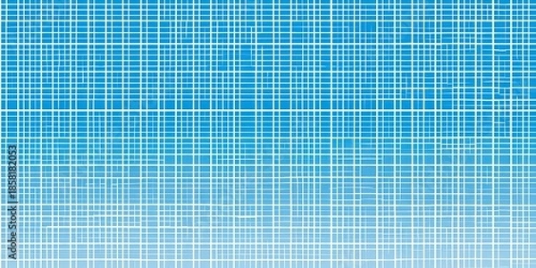 Obraz Geometric White Grid Lines on Gradient Blue Background Abstract Mosaic Pattern Visual Texture for Modern Design and Decorative Elements