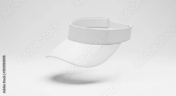 Obraz White Visor with Translucent Brim Floating on Clean Background