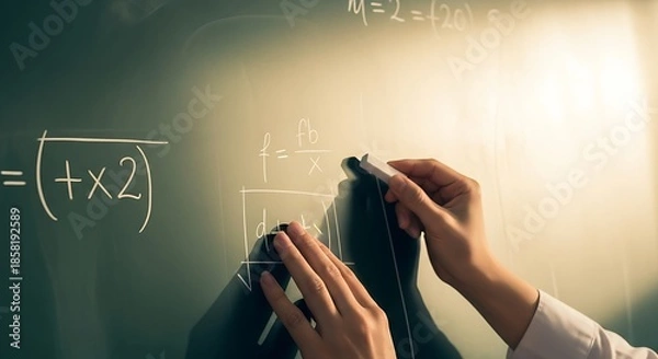 Obraz Mathematics and Physics Equations on Chalkboard