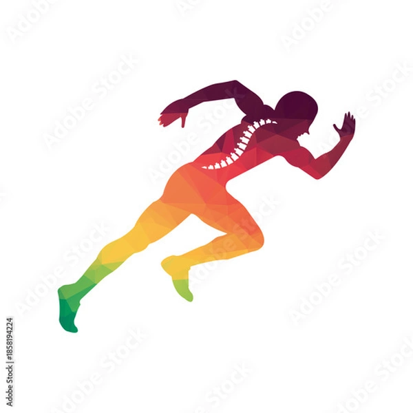 Fototapeta Brain Runner Logo physio logo design