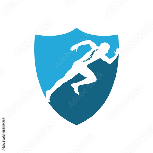 Fototapeta Brain Runner Logo physio logo design