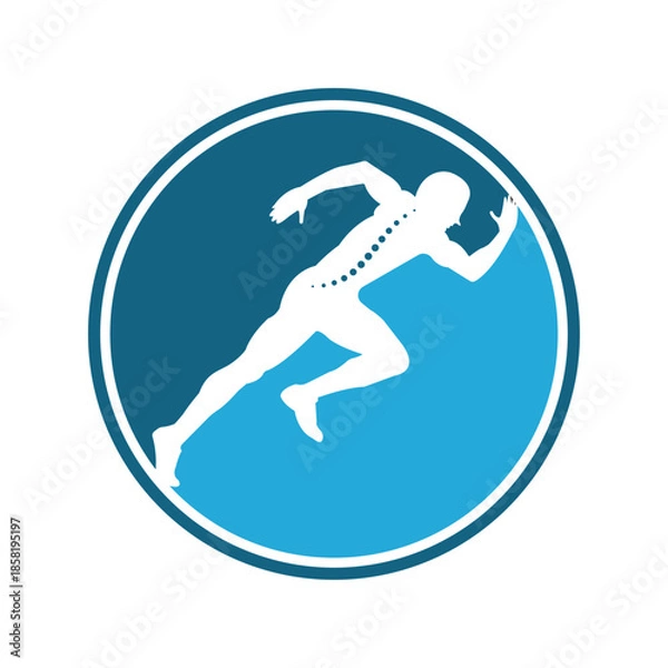 Obraz Brain Runner Logo physio logo design