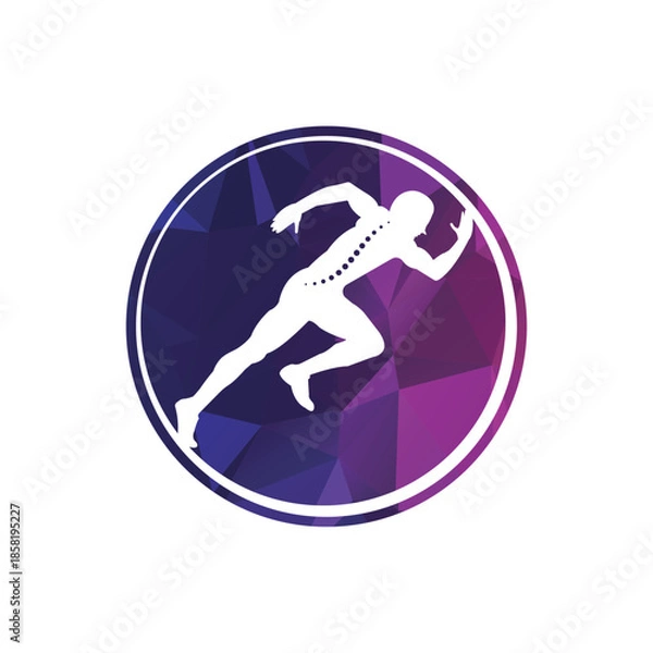 Obraz Brain Runner Logo physio logo design