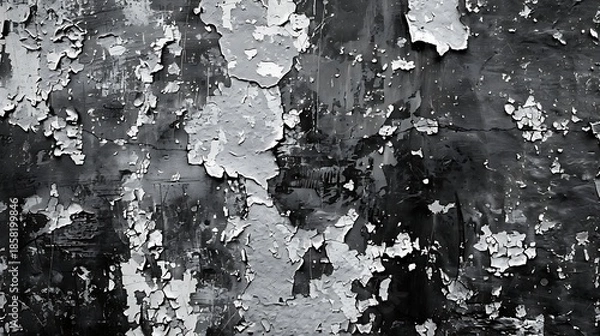 Fototapeta Peeling Paint on a Weathered Wall with a Hidden Snake