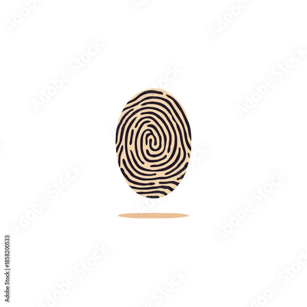 Fototapeta Unique biometric identification system using fingerprint recognition for advanced security with