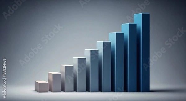 Obraz Abstract Economic Growth Concept with Structured Vertical Elements