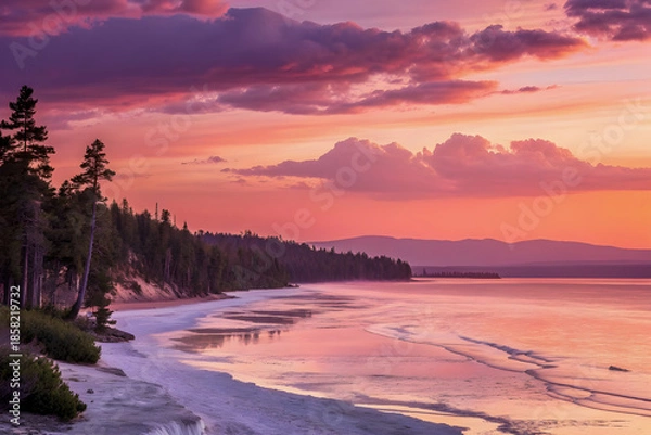 Obraz sunrise over the river