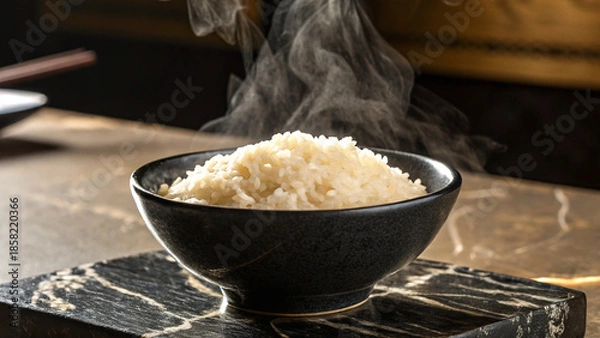 Obraz 白米のイメージ、茶碗に盛られたご飯	