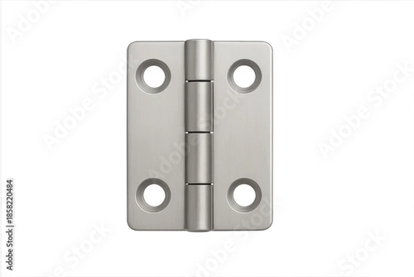Obraz Metal butt hinge securing connection on transparent background