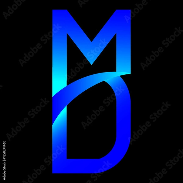Obraz letter m d logo