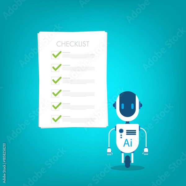 Obraz AI chatbot with online checklist for to-do list assistants task planning concept