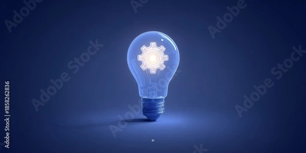 Obraz Creative Light Bulb Concept in a Minimalist Environment