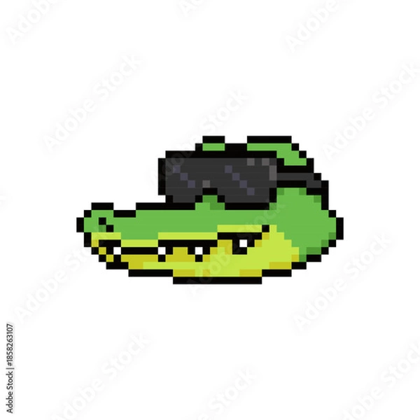 Obraz cool crocodile draw pixel art